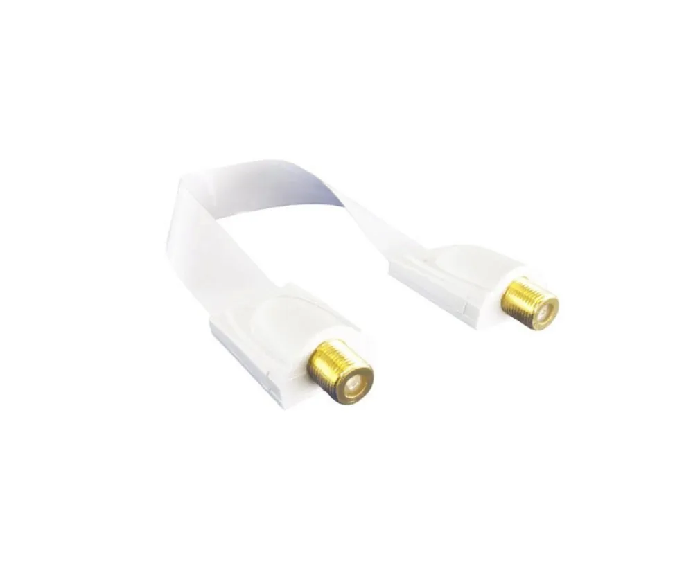 SAT Kabel F Buchse auf F Buchse, 0,26m, Fensterdurchführung, extrem flach, weiß