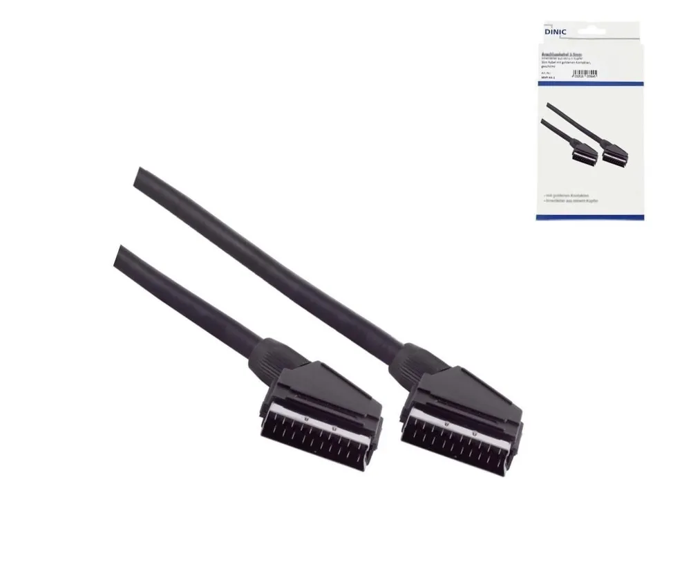 Scartkabel 21 pol. Stecker/Stecker, 1,5m Typ U, Kabel ø 7 mm, schwarz