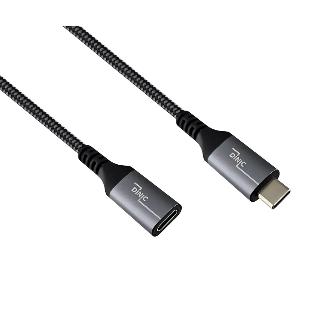 USB 4.0 Verlängerung, 240W PD, 40Gbps, Typ C auf C, Alu Stecker, Nylon Kabel, Schwarz