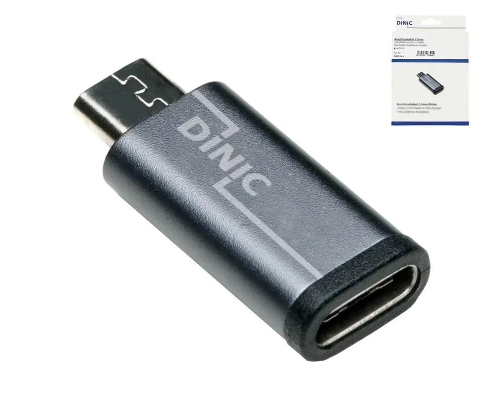USB-Adapter, Micro-USB Stecker auf USB-C Buchse, Grau