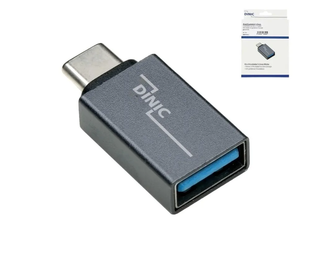 USB-Adapter, USB-C Stecker auf USB-A Buchse, Grau