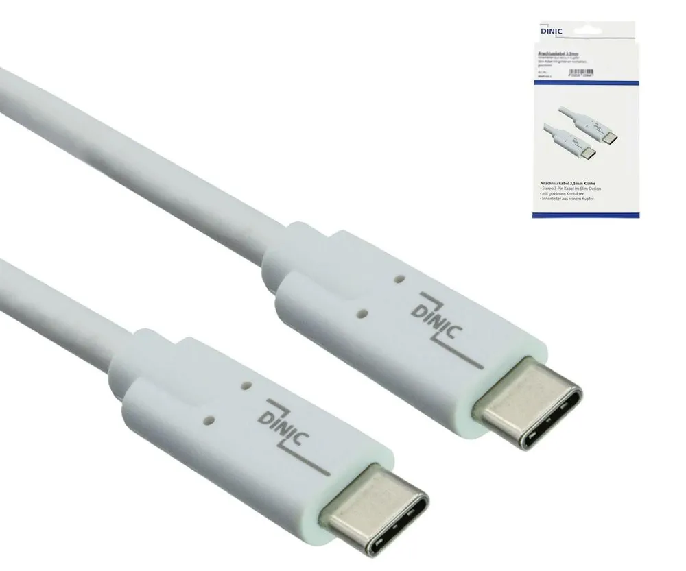 USB-C 3.2 Kabel, Weiß, 0,5 m, unterstützt 100W (20V/5A) Aufladung
