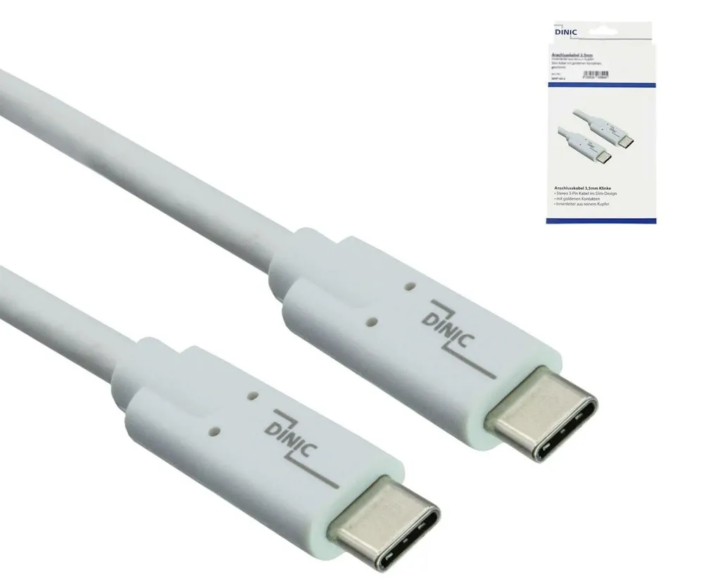 USB-C 3.2 Kabel, Weiß, 1 m, unterstützt 100W (20V/5A) Aufladung