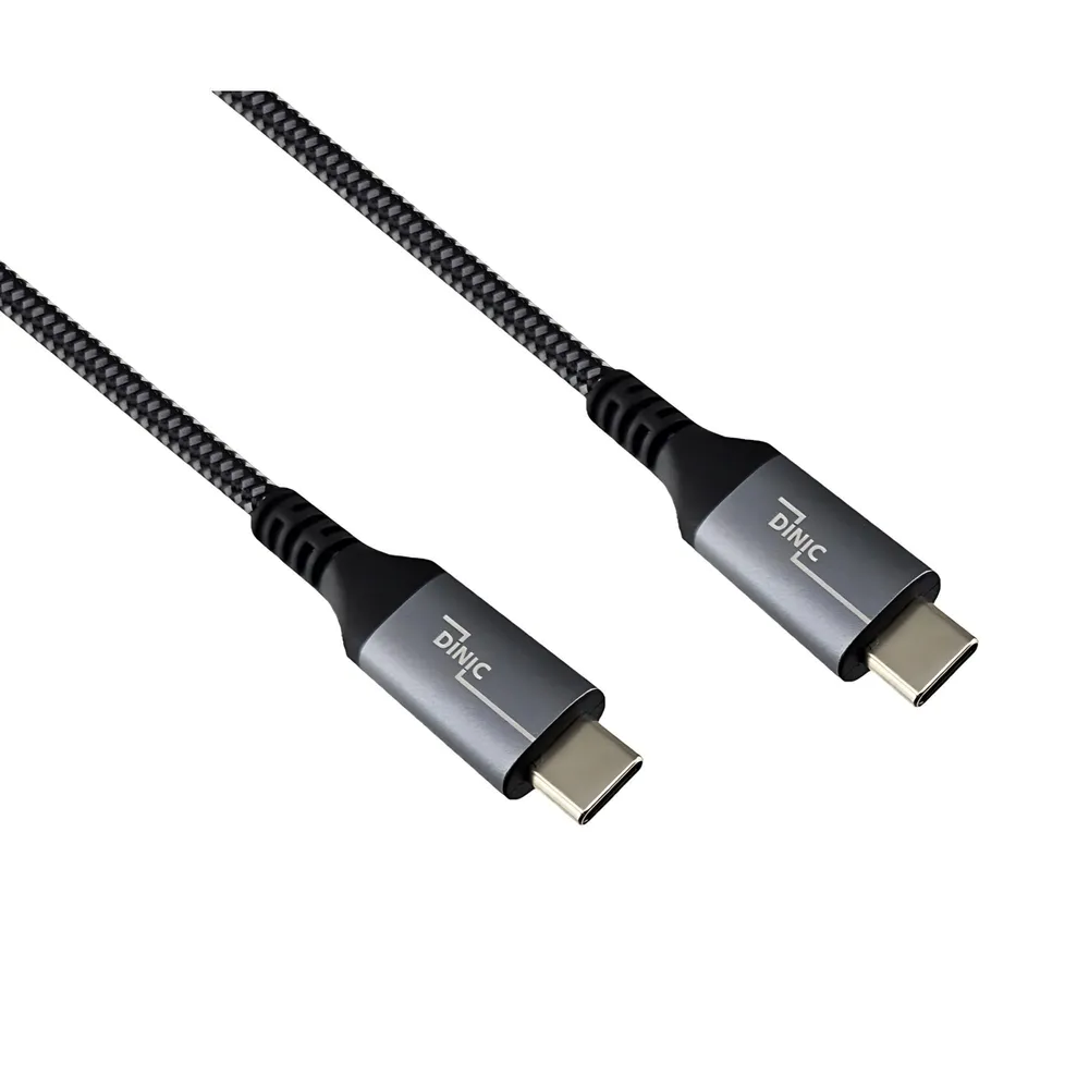 USB-C 4.0 Daten u. Ladekabel, 1m, Typ C auf C, PD 240W, 40Gbps, Alu Stecker, Nylon Kabel, Schwarz