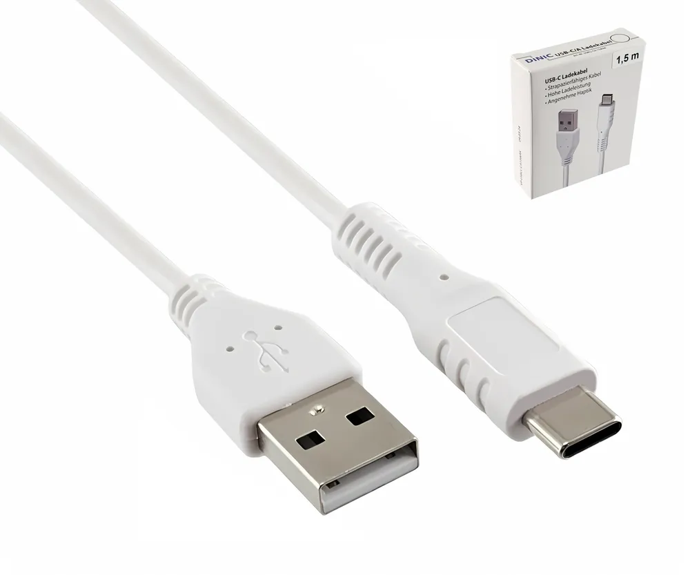 USB C auf A Ladekabel 1,50m, weiß