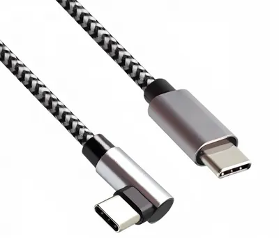 USB-C auf C 90° Ladekabel, HQ Alu Stecker, 0,15m