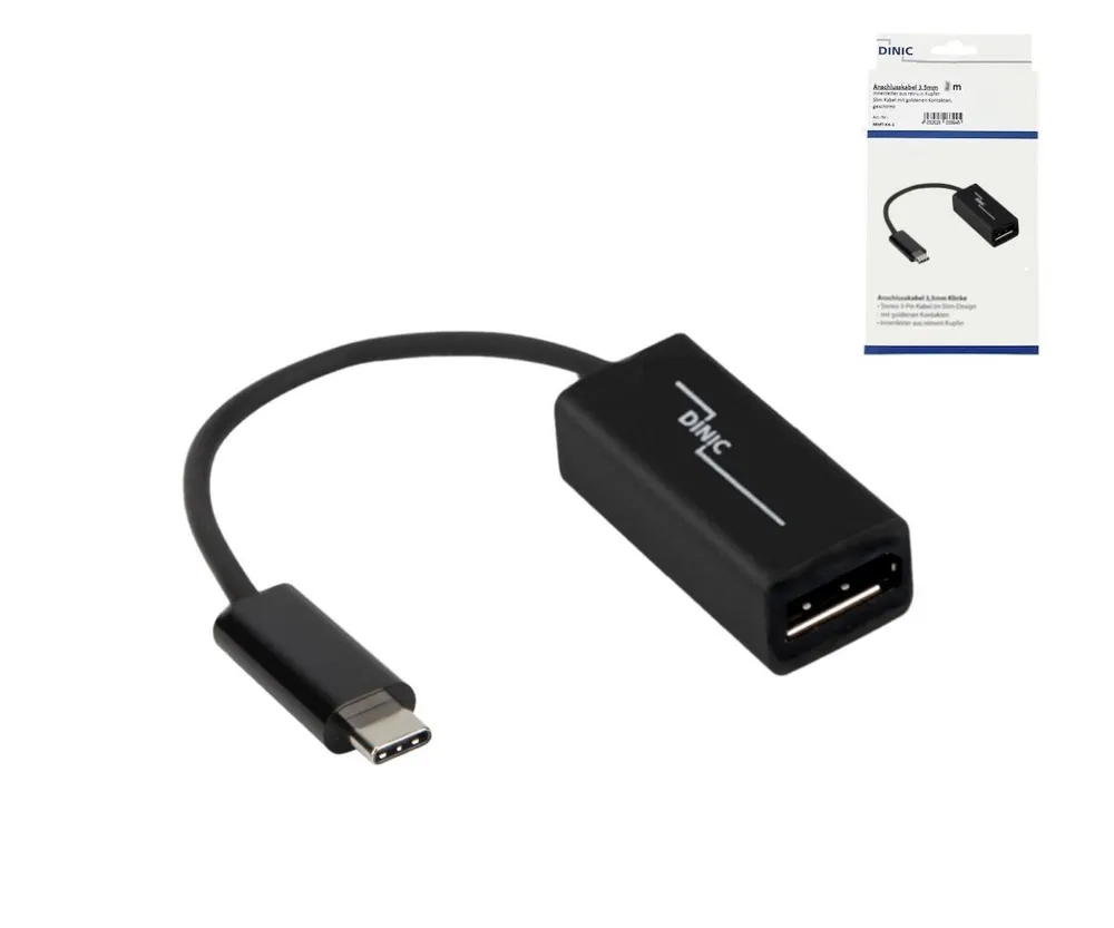 USB-C auf DisplayPort Adapter, 4k bei 60Hz, USB 3.1, USB Stecker auf DP Buchse, Schwarz