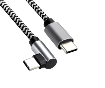 USB-C auf USB-C 90° Ladekabel, 1,00 m, 60 W, Nylon, Space Grey, Aktionsbox