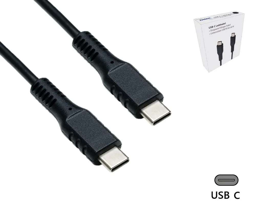 USB-C Ladekabel, 1,5 m, Schwarz