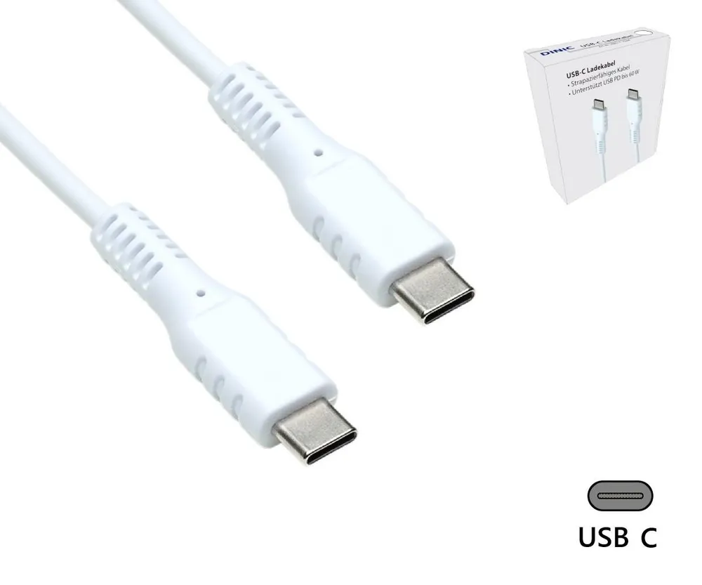 USB-C Ladekabel, 1,5 m, Weiß