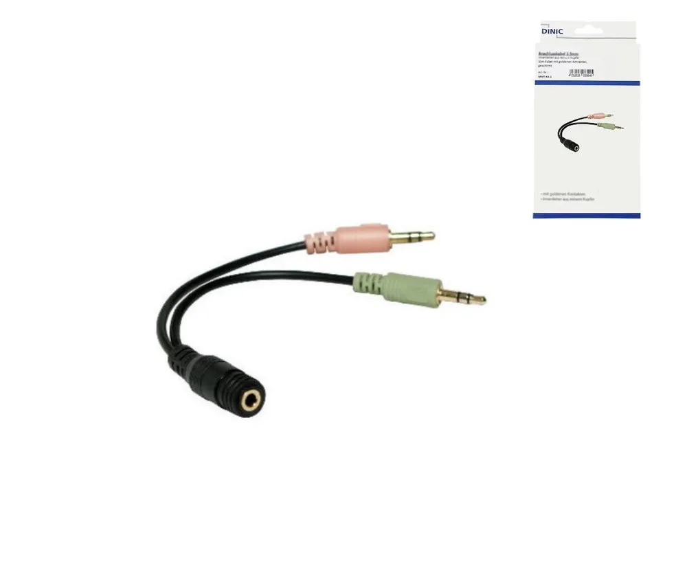 Y-Adapter, 4-Pin Buchse auf 2x 3 Pin Stereo Stecker