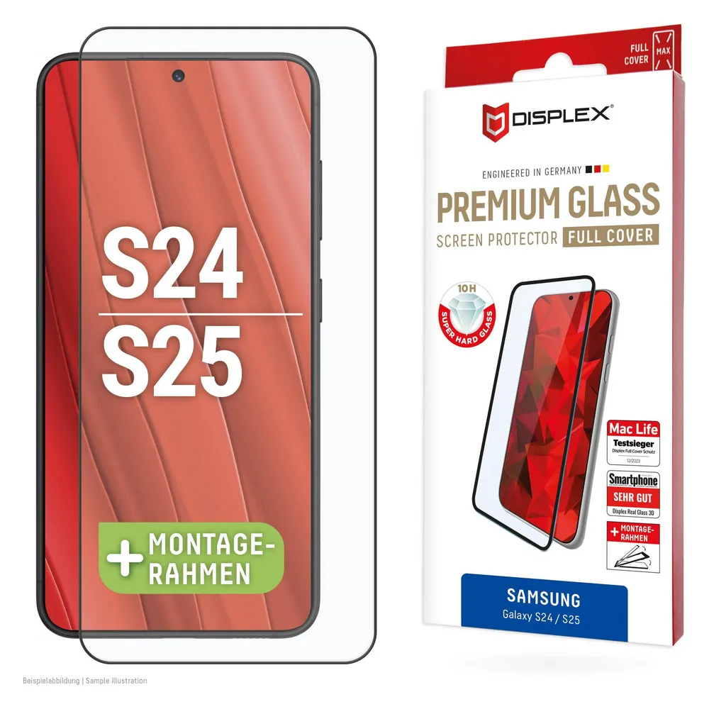 Displex Real Glass, Full Cover Panzerglas (1 Stk., Samsung Galaxy S24, Samsung Galaxy S25)
