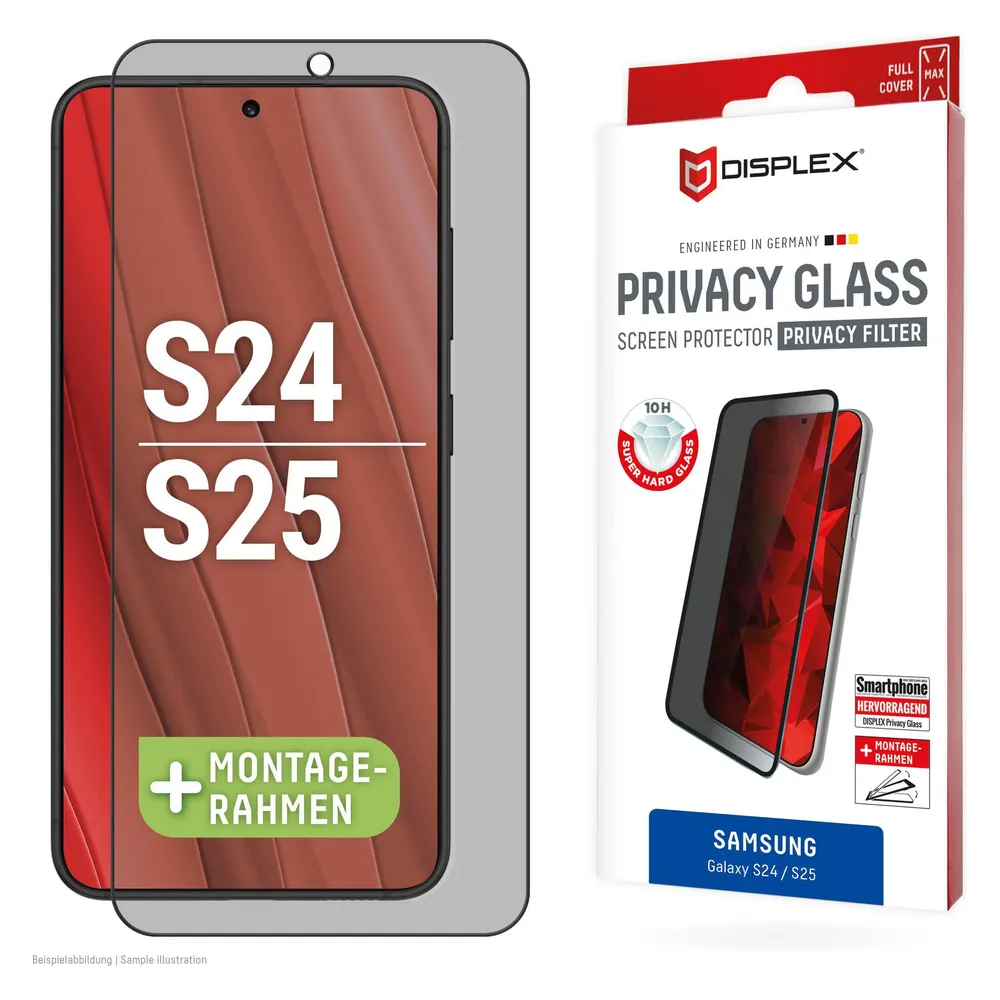 Displex Real Glass, Privacy Full Cover Panzerglas (Samsung Galaxy S24, Samsung Galaxy S25)