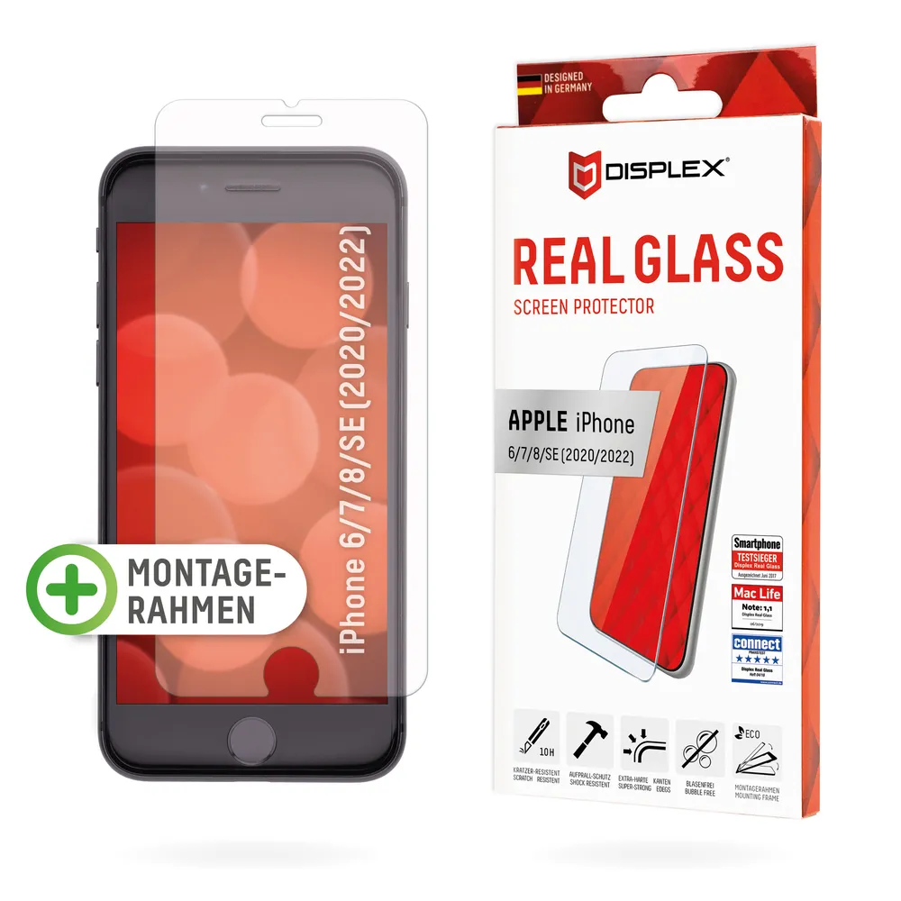 Displex Displayschutzglas DISPLEX Real Glass Panzerglas für Apple iPhone 6/7/8/SE (2020) (4,7) für Apple iPhone 6 / 7 / 8 / SE 2020