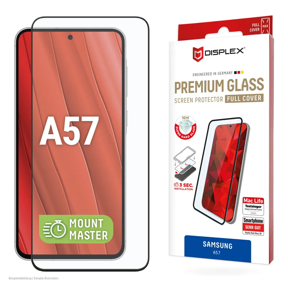 Displex Displayschutzglas Premium Glass Screen Protector mit EASY-ON MountMaster für Samsung Galaxy A57