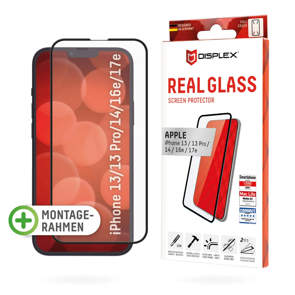 Displex Displayschutzglas Real Glass FC - iPhone 13/13 Pro/14 für Apple iPhone 13/13 Pro, Apple iPhone 14, Apple iPhone 16e