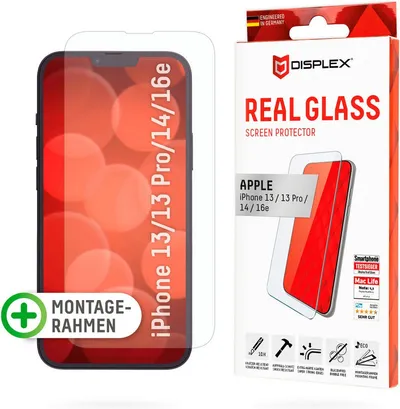 Displex Displayschutzglas Real Glass - iPhone 14 für Apple iPhone 13/13 Pro, Apple iPhone 14, Apple iPhone 16e