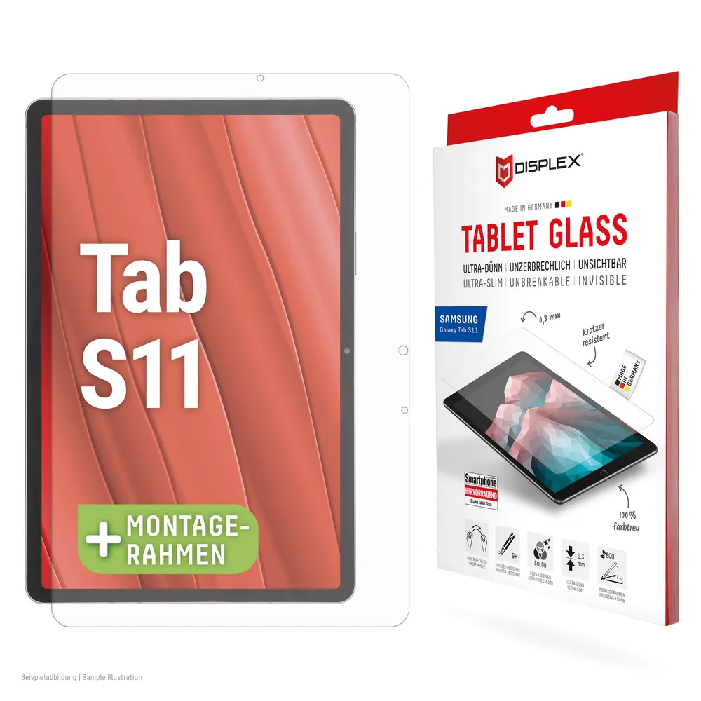 Displex Displayschutzglas Tablet Glass Screen Protector für Samsung Galaxy Tab S11, Displayschutzfolie, Schutzfolie, Bildschirmschutz, kratz- & stoßfest