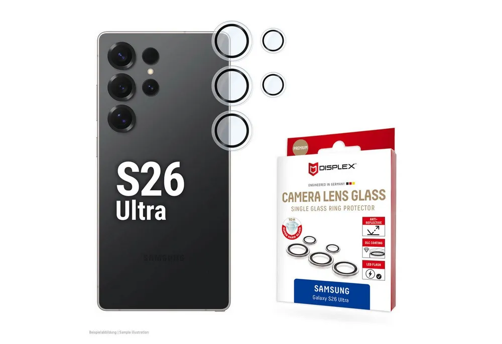 Displex Kameraschutzglas Camera Lens Glass Single Glass Ring Protector für Samsung Galaxy S26 Ultra