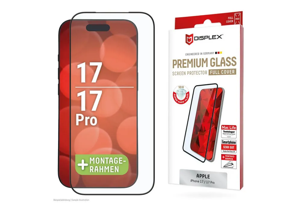 Displex Schutzfolie DISPLEX Premium Glas (Full Cover) für Apple iPhone