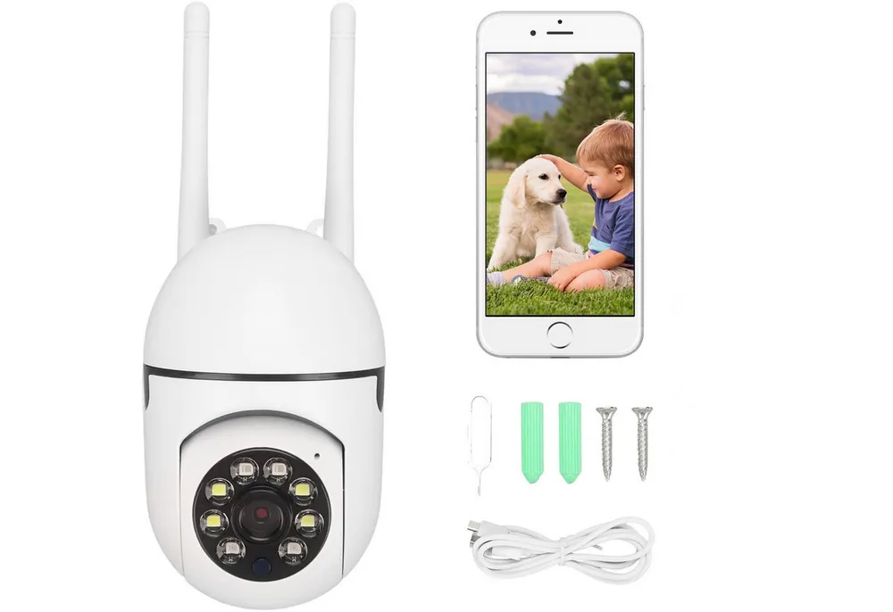 Diyarts Video-Babyphone, Packung, WLAN-Überwachungskamera, 360° WLAN-Kamera mit 1080P, Zwei-Wege-Audio, Vollfarb-Nachtsicht & App