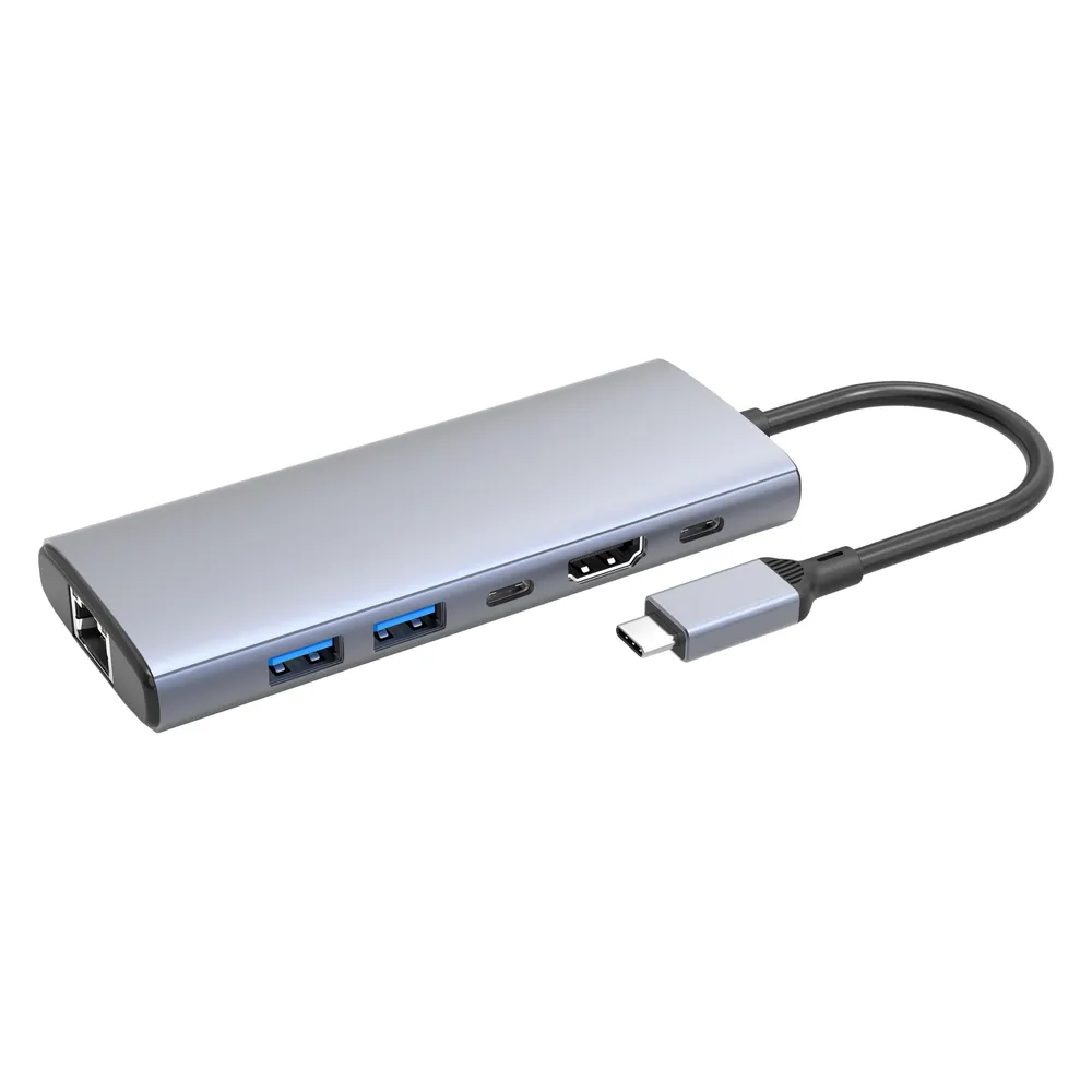 Hub DLH 6 Ports 10 Gbps USB-C HDMI 4K DY-SA5260 Extras Gigabit Ethernet