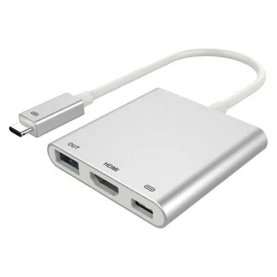 DLH Plastic Bag Multiport Adapt USB Type-C 3 With Ports USB Type-A