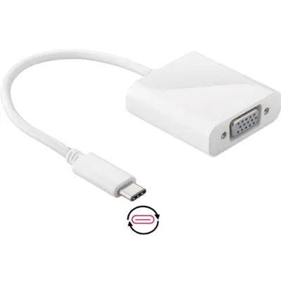 USB-C auf VGA Adapter DLH 15 cm Weiß