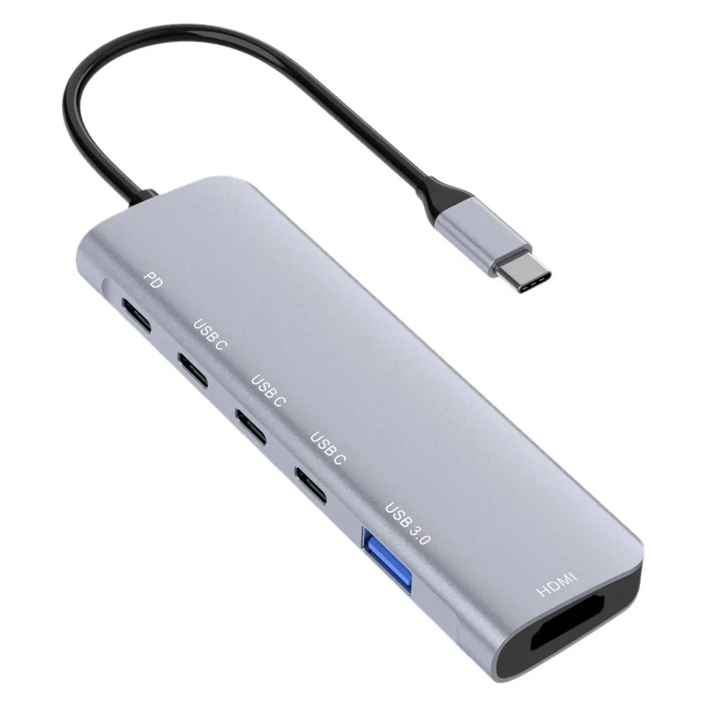 Dockingstation für Laptop DLH DY-TU5005 USB-C 100 W Silber 4K Ultra HD HDMI