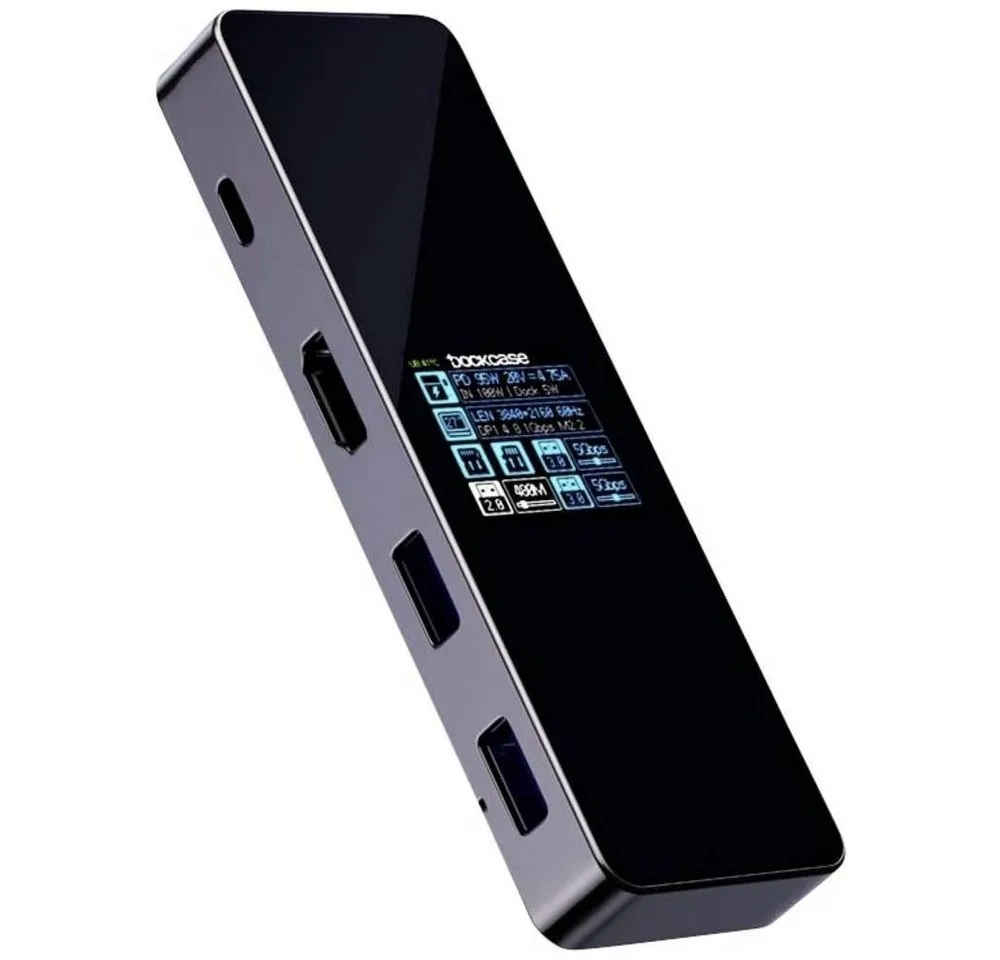 Dockcase Laptop-Dockingstation DPR71S USB-C®-HUB DPR71S-AG, integriertes Display, inkl. Ladefunktion, USB-C® Power Delivery