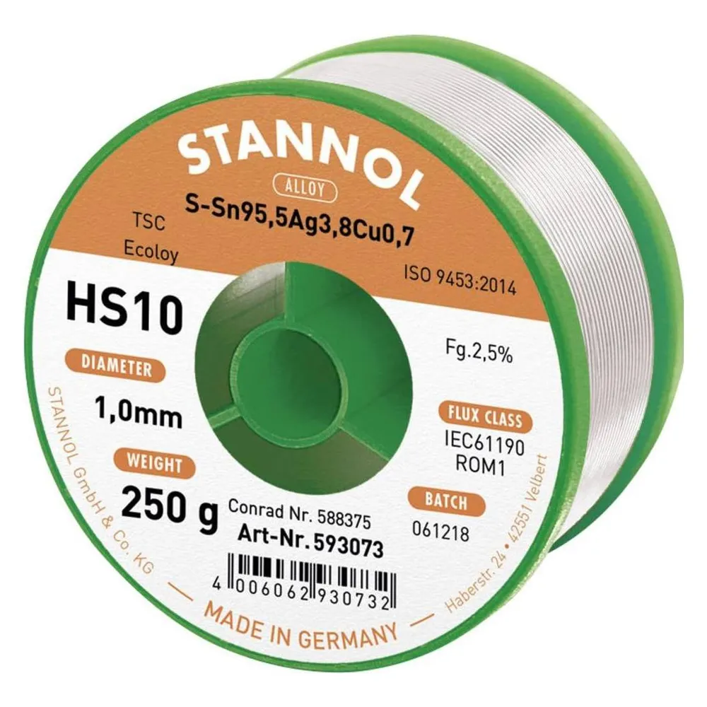 Donau Lötzinn Bleifrei Ag3,8 Spule 250 g
