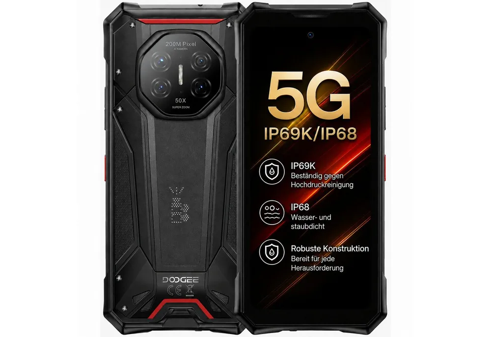 DOOGEE 5G Outdoor Handy S300PRO Robustes Baustellenhandy Dual SIM 16/512GB Smartphone (6,78 Zoll, 512 GB Speicherplatz)