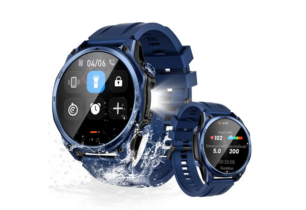 DOOGEE ANYWISE W1 PRO, 178 Sportmodi, Dualband-GPS (L1+L5), 1.43", 550mAh Smartwatch (1.43" cm), 24h Herzfrequenz & Blut Sauerstoff