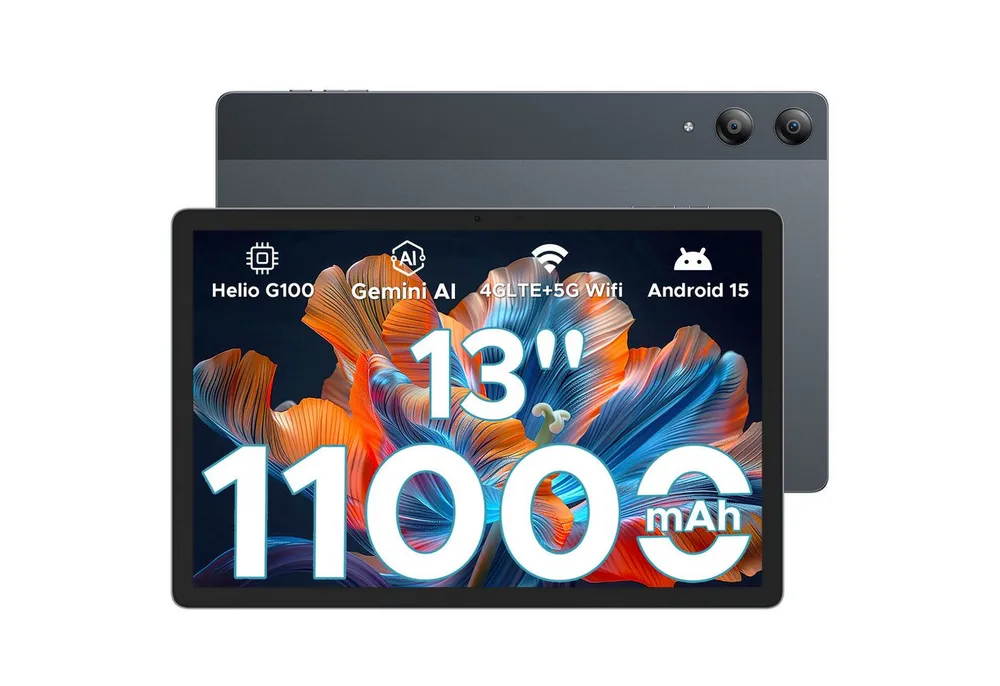 DOOGEE DOOGEE Tab E3 Pro 13 Zoll Tablet mit SIM Card Slot Android 15 Tablet (13", 256 GB, Android 15, 4G, 8 GB+256 GB/2TB TF, 11000mAh 18W, FHD+ 90Hz/Face ID/OTG/GPS)