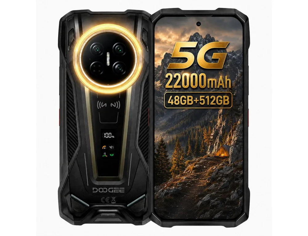 DOOGEE Doogee VMAX2 5G Outdoorhandy,512GB 200MP 22000mAh,120Hz Smartphone (200MP MP Kamera)