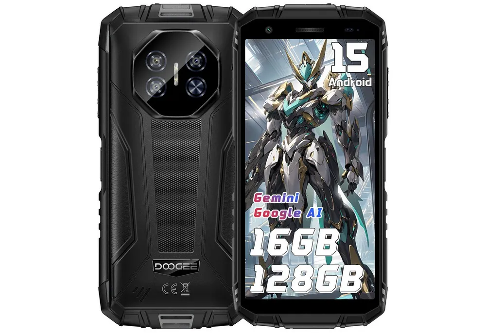 DOOGEE Fire 3 Pro 16GB RAM+128GB ROM Android 15 Outdoor Smartphone (13,96 cm/5.5 Zoll, 128 GB Speicherplatz, 16 MP Kamera, 5,5'' Display, IP68/IP69, 16MP Kamera, 8350mAh, NFC, OTG, GPS)