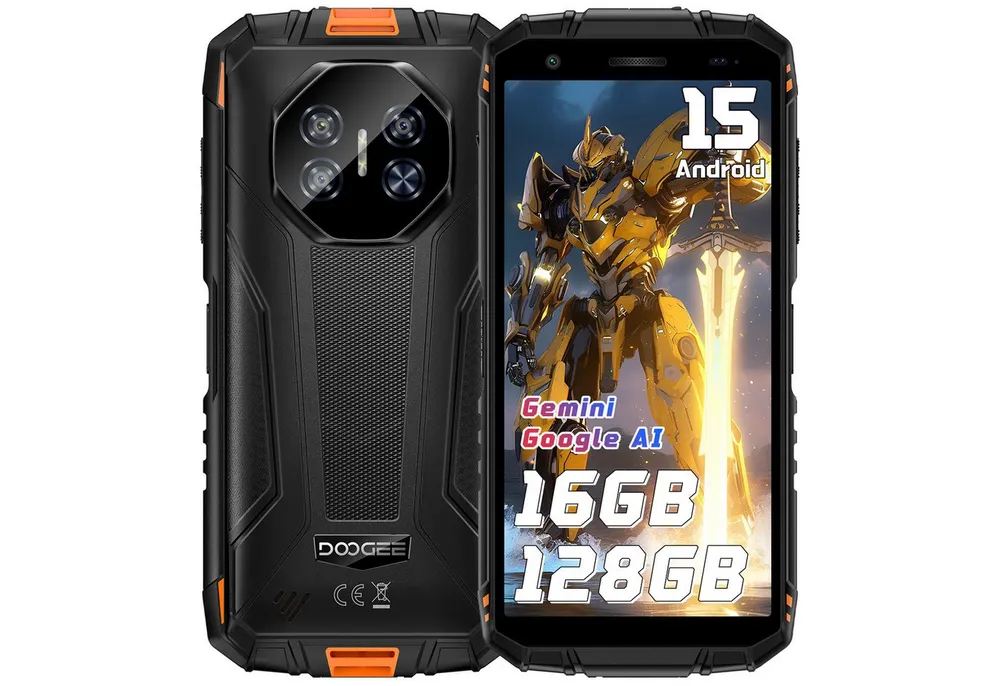 DOOGEE Fire 3 Pro 16GB RAM+128GB ROM Android 15 Outdoor Smartphone (13,96 cm/5.5 Zoll, 128 GB Speicherplatz, 16 MP Kamera, 5,5'' Display, IP68/IP69, 16MP Kamera, 8350mAh, NFC, OTG, GPS)