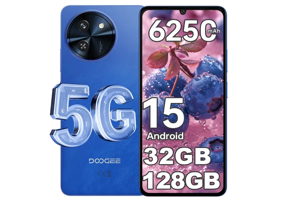 DOOGEE Note 59 32GB RAM+128GB ROM/2TB-TF 5G Smartphone (17,15 cm/6.75 Zoll, 128 GB Speicherplatz, 16 MP Kamera, Android 15, 6250mAh, 6.75" HD+ 120Hz, NFC, GPS, Face Unlock)