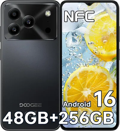 DOOGEE NOTE56 Plus 48GB RAM+256GB ROM Android 16 Smartphone (16,66 cm/6.56 Zoll, 256 GB Speicherplatz, 50 MP Kamera, 6150mAh, Fingerabdruck, Dual SIM 4G, NFC, OTG, GPS, Ohne Vertrag)