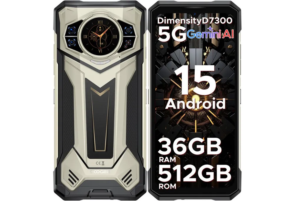 DOOGEE S200 PLUS 5G Android 15 Rugged Baustellenhandy Outdoor Smartphone (6.72 Zoll, 512 GB Speicherplatz, 100 MP Kamera, 36GB(16+20 GB erweiterter RAM) + 512GB/2TB TF, 10800mAh, 100 MP+ 32 MP)