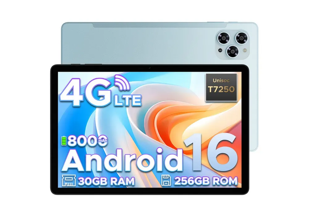 DOOGEE TAB G6 Android 16 Tablet mit SIM Card Slot, 11 Zoll Tablet (11", 256 GB, Android 16, 4G LTE, 6GB RAM + 256GB ROM, 90Hz IPS, Widevine L1, 4G LTE/5G WiFi/Face ID)