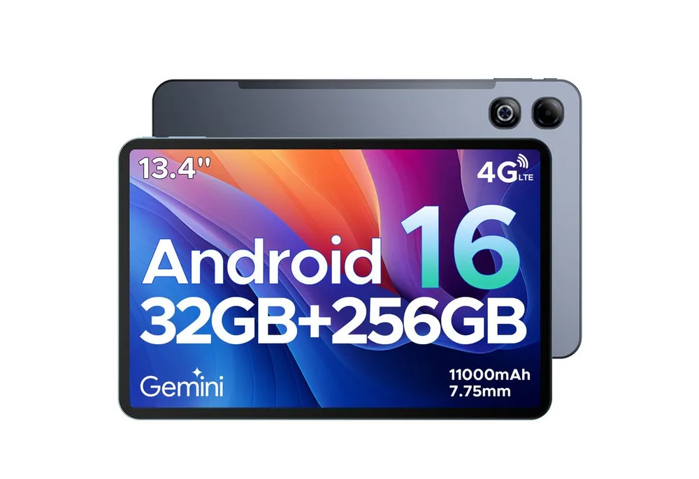 DOOGEE TABG6MAX 11000mAh Android 16 Tablet 256GB 13.4'' FHD+ 90Hz Gaming Tablet (13.4", 256 GB, Android 16, 4G, 13MP+8MP, Android 16, SIM-Karten-Support, Gemini AI)