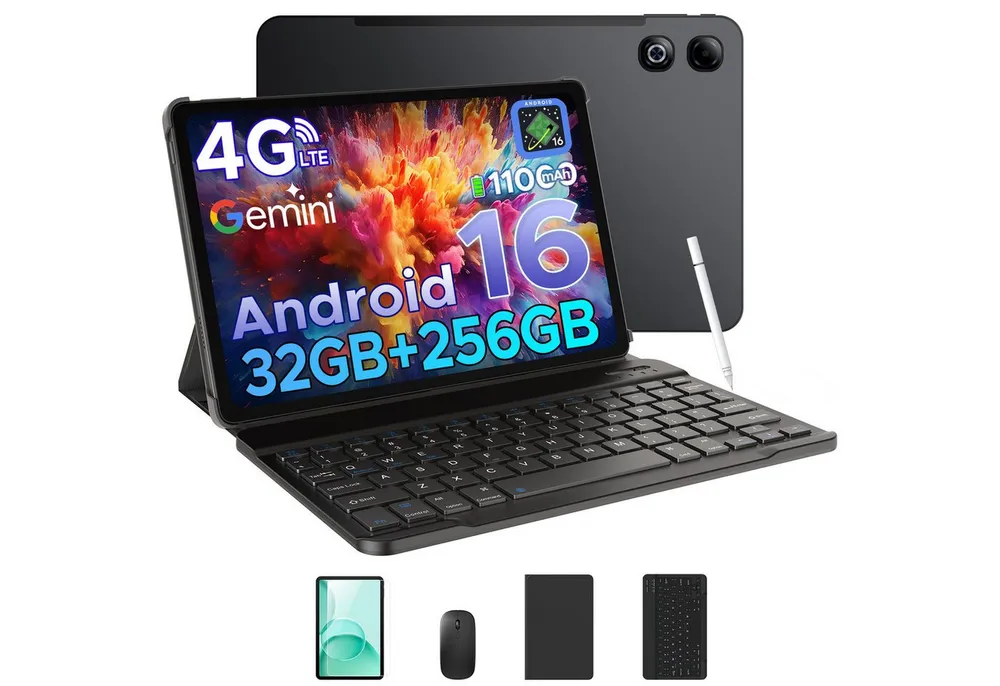 DOOGEE TABG6MAX 13.4'' Android 16 11000mAh 256GB mit Tastatur/Stift/Maus Tablet (13.4", 256 GB, Android 16, 4G, 13MP+8MP, Android 16, SIM-Karten-Support, FHD+ 90Hz)