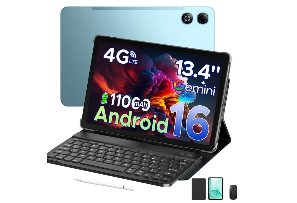 DOOGEE TABG6MAX 13.4'' Android 16 11000mAh 256GB mit Tastatur/Stift/Maus Tablet (13.4", 256 GB, Android 16, 4G, 13MP+8MP, Android 16, SIM-Karten-Support, FHD+ 90Hz)