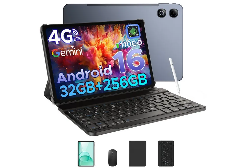 DOOGEE TABG6MAX 13.4'' Android 16 11000mAh 256GB mit Tastatur/Stift/Maus Tablet (13.4", 256 GB, Android 16, 4G, 13MP+8MP, Android 16, SIM-Karten-Support, FHD+ 90Hz)