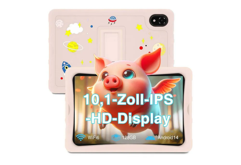 DOOGEE U10kid Android 14 Kinder Tablet mit Hülle, 10 zoll, 5060mAh Tablet (10", 128 GB, Android 14, WiFi, vorinstallierte Kinder Lernsoftware und Spiele,Anti-Blaulicht)