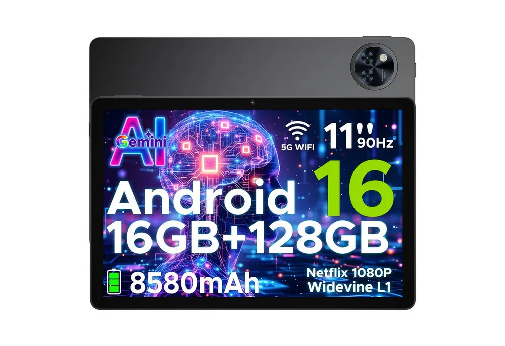 DOOGEE U11 Pro Android 16 Tablet mit Tastatur, Stift, Maus, Hülle, 11 Zoll Tablet (11", 256 GB, Android 16, WIFI, 8580mAh, 90Hz, 13MP+5MP, 5G WiFi/Widevine L1/ GPS/Face ID/OTG)