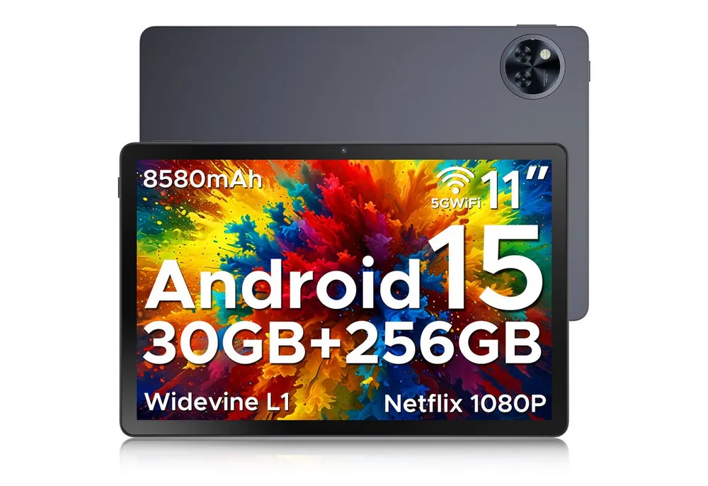 DOOGEE U11Pro Android 15/16 tablet 11 Zoll, 30GB RAM (6+24GBerweitert), 90Hz Tablet (11", 256 GB, Android 15, WIFI, 256 GB, 8580mAh, WIFI, 13MP+5MP, 5G WiFi/Widevine L1/ GPS/Face ID/OTG)