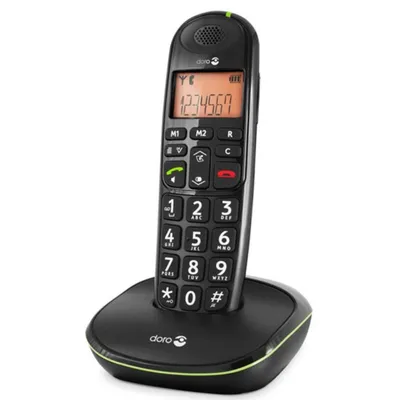 Telefon DORO PhoneEasy 100w Schwarz Freisprecheinrichtung DECT 20 Kontakte