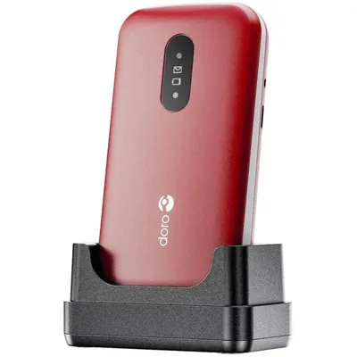 Handy Doro 2820 Klappgehäuse 2.8" Single SIM Rot Weiß Bluetooth